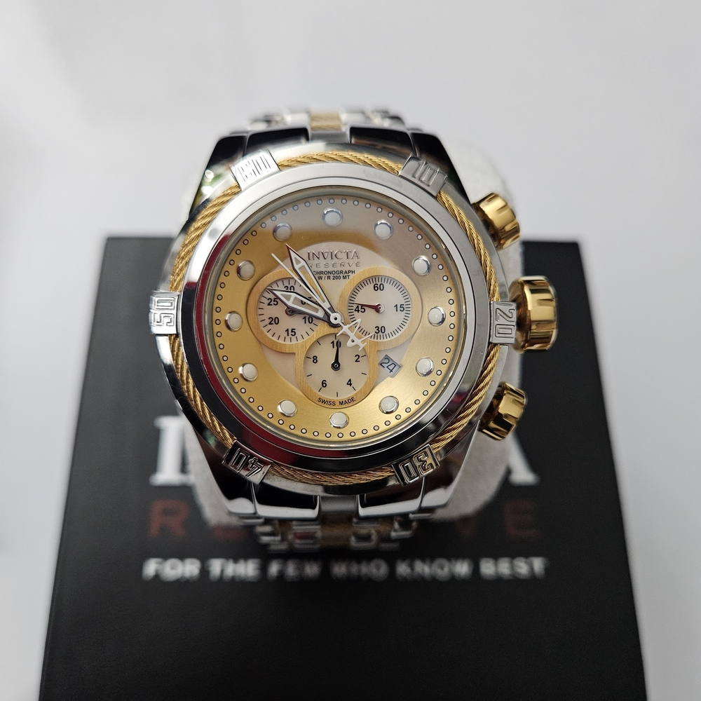 Pre Worn 53mm Invicta Bolt Zeus Gold Chrono Watch Excellent Condition - Picture 11 of 17
